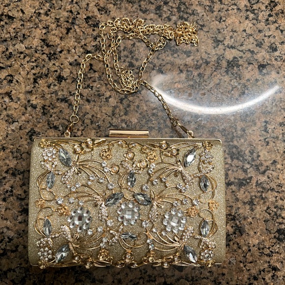 Bejeweled Chain Clutch - Picture 1 of 2
